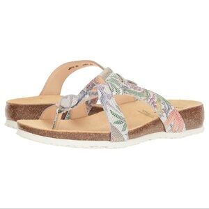 NWOB Think! Julia Multicolor Crisscross Cork Thong Sandals Size 39 EU 8.5 US